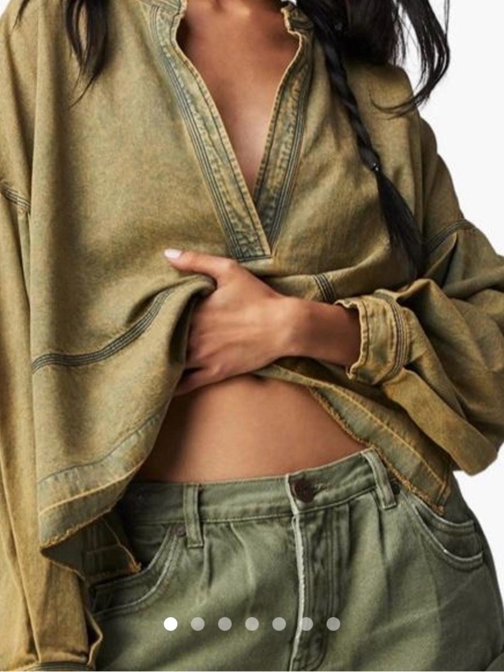 Free People Jude Denim pullover top